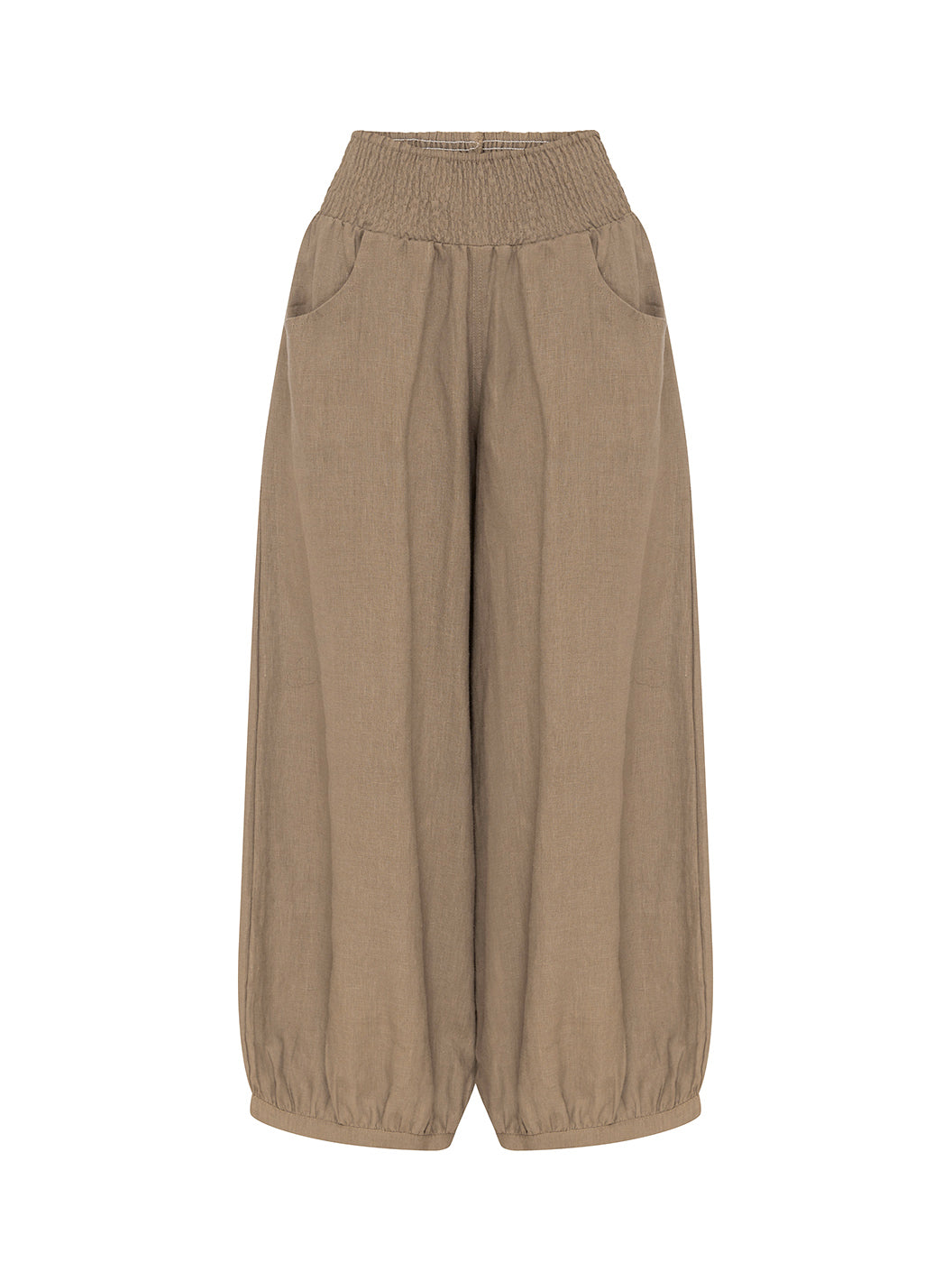 Brown pants on a white background.