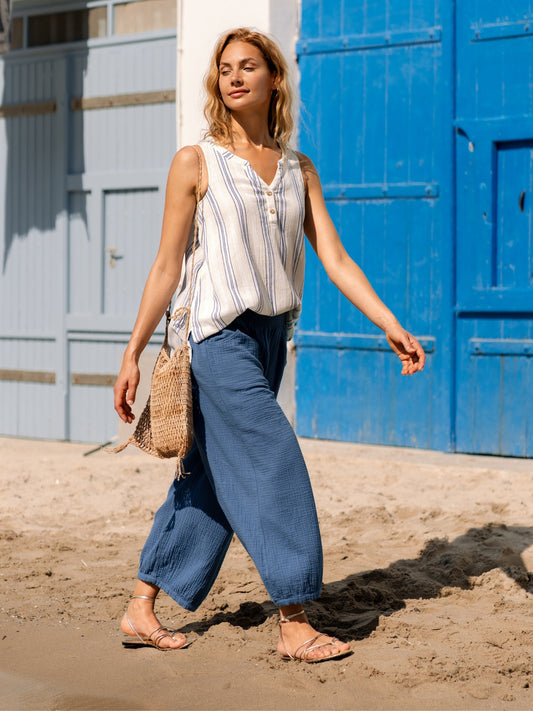 Sadhu Cotton Trousers Aegean Blue