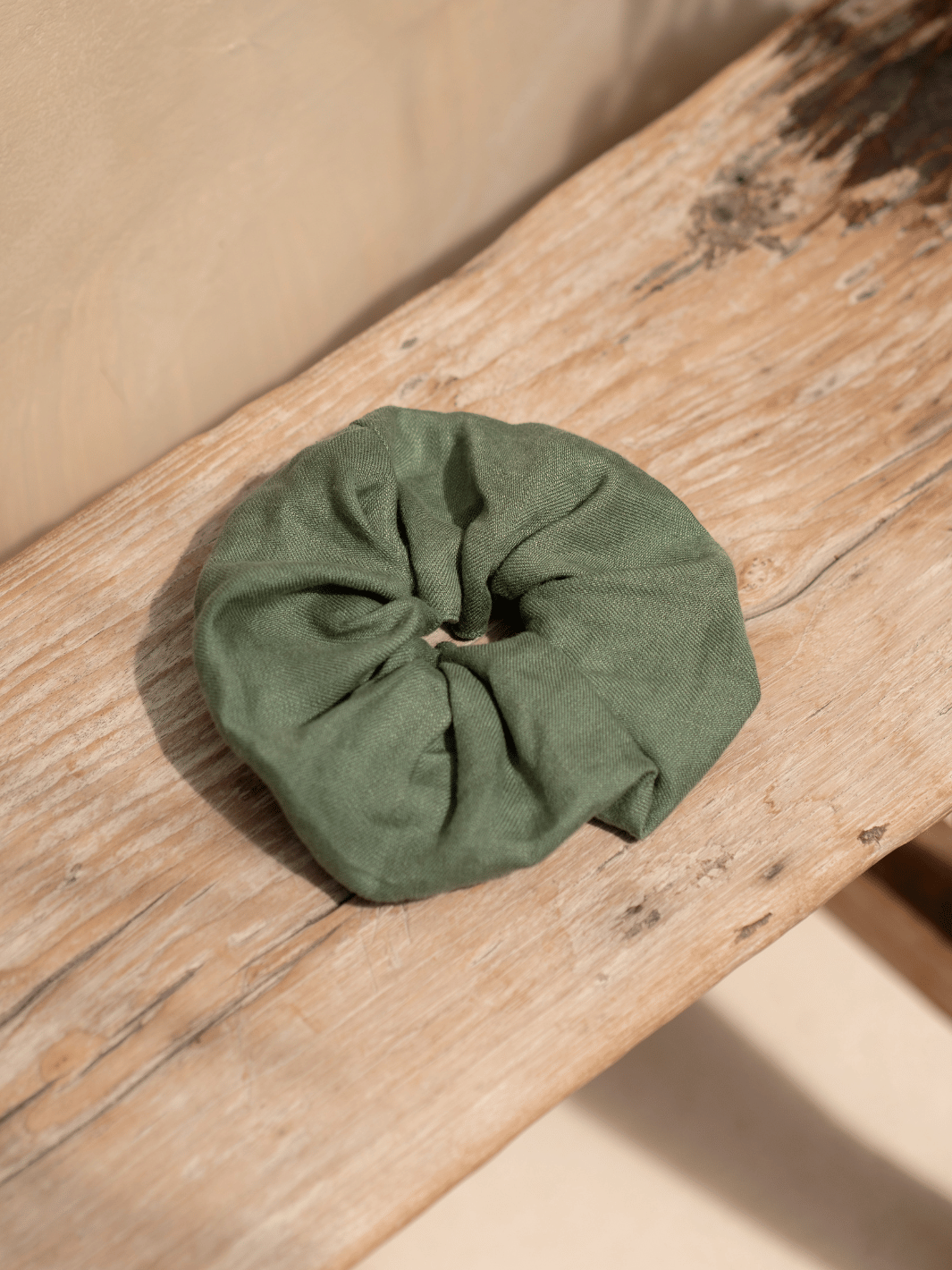 Jumbo Linen Scrunchie Olive
