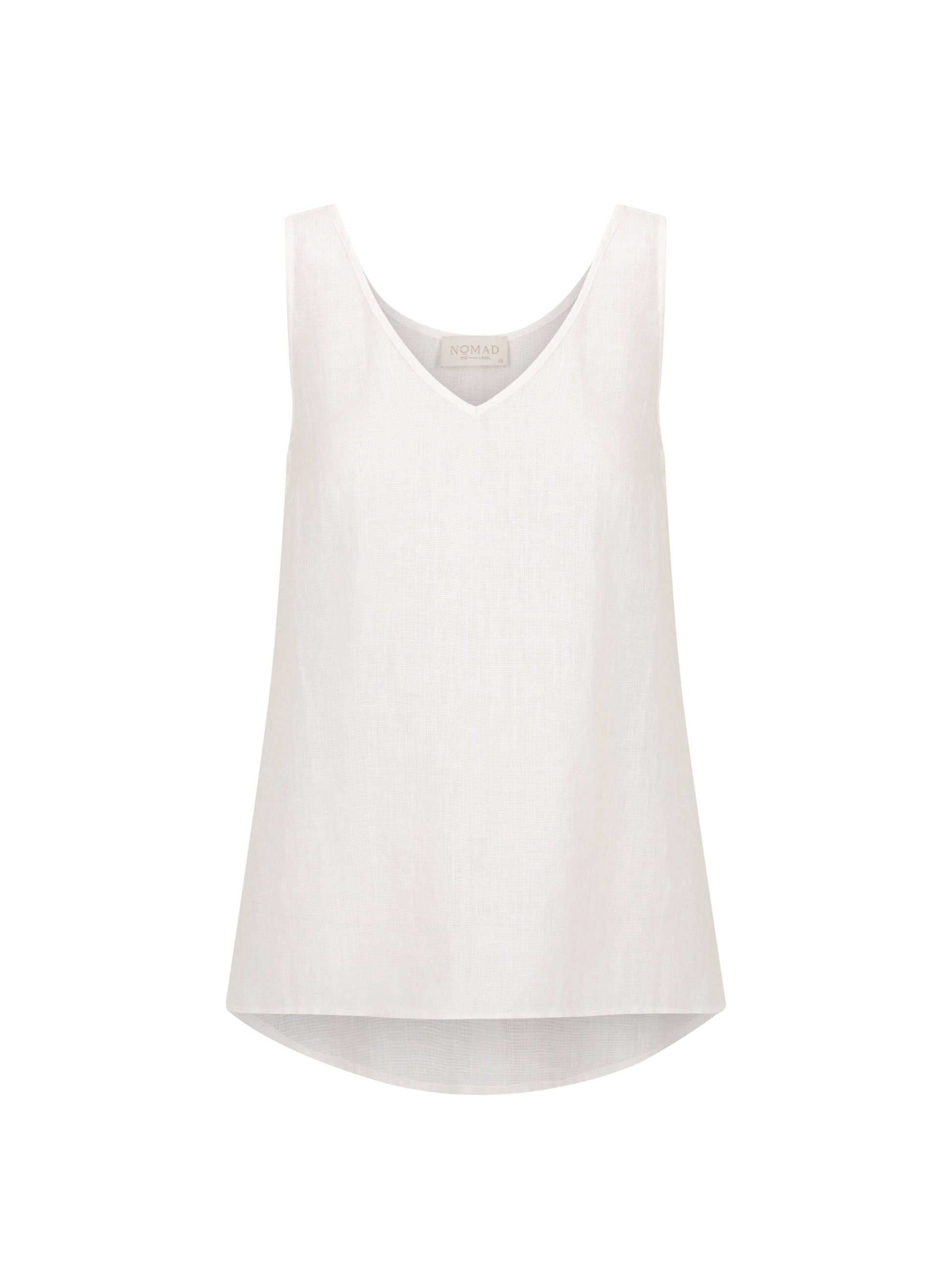 White tank top on a white background