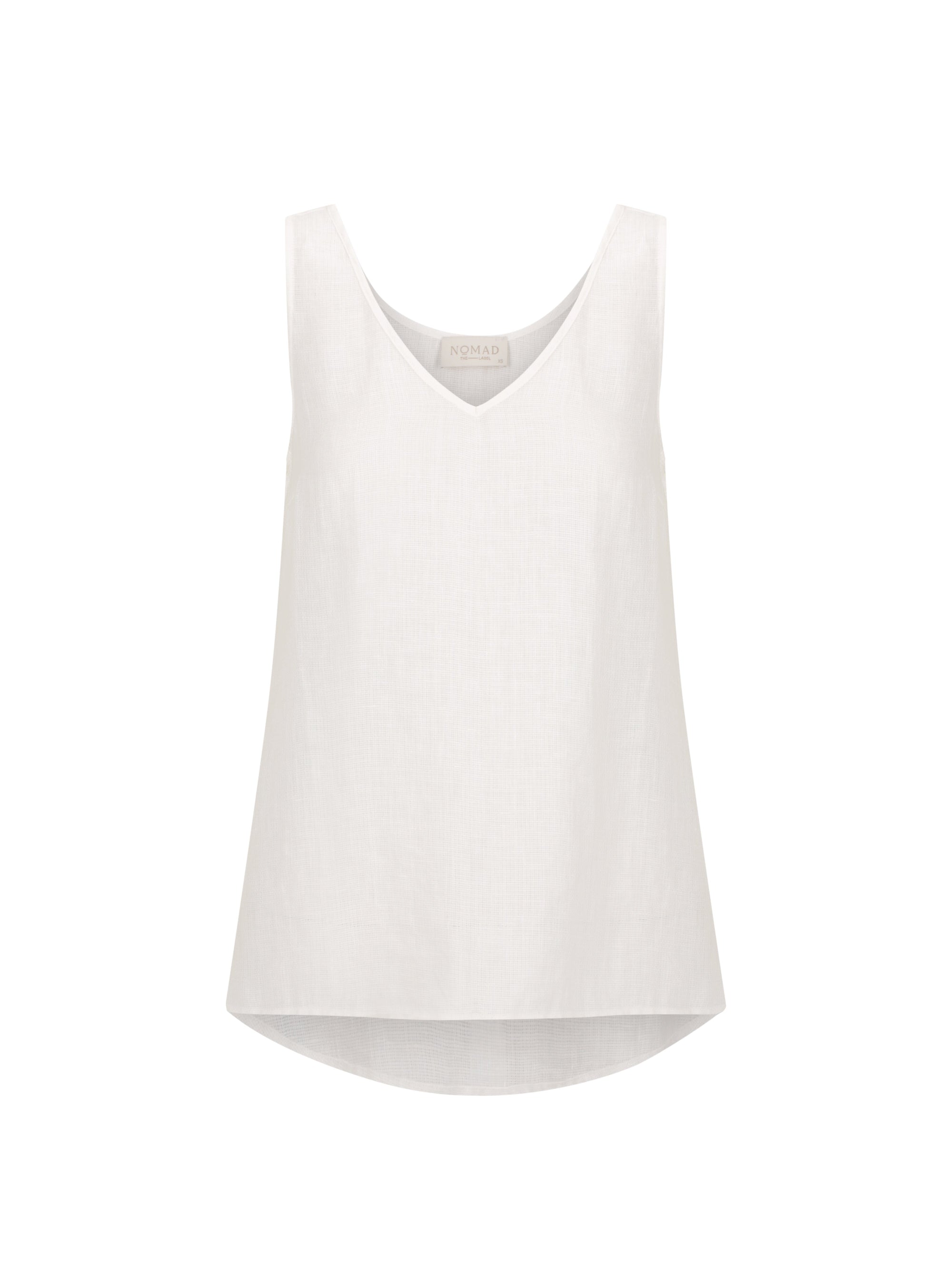 White tank top on a white background