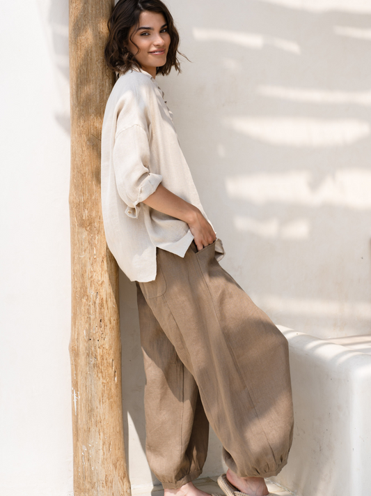 Sadhu French Linen Trousers Cinnamon