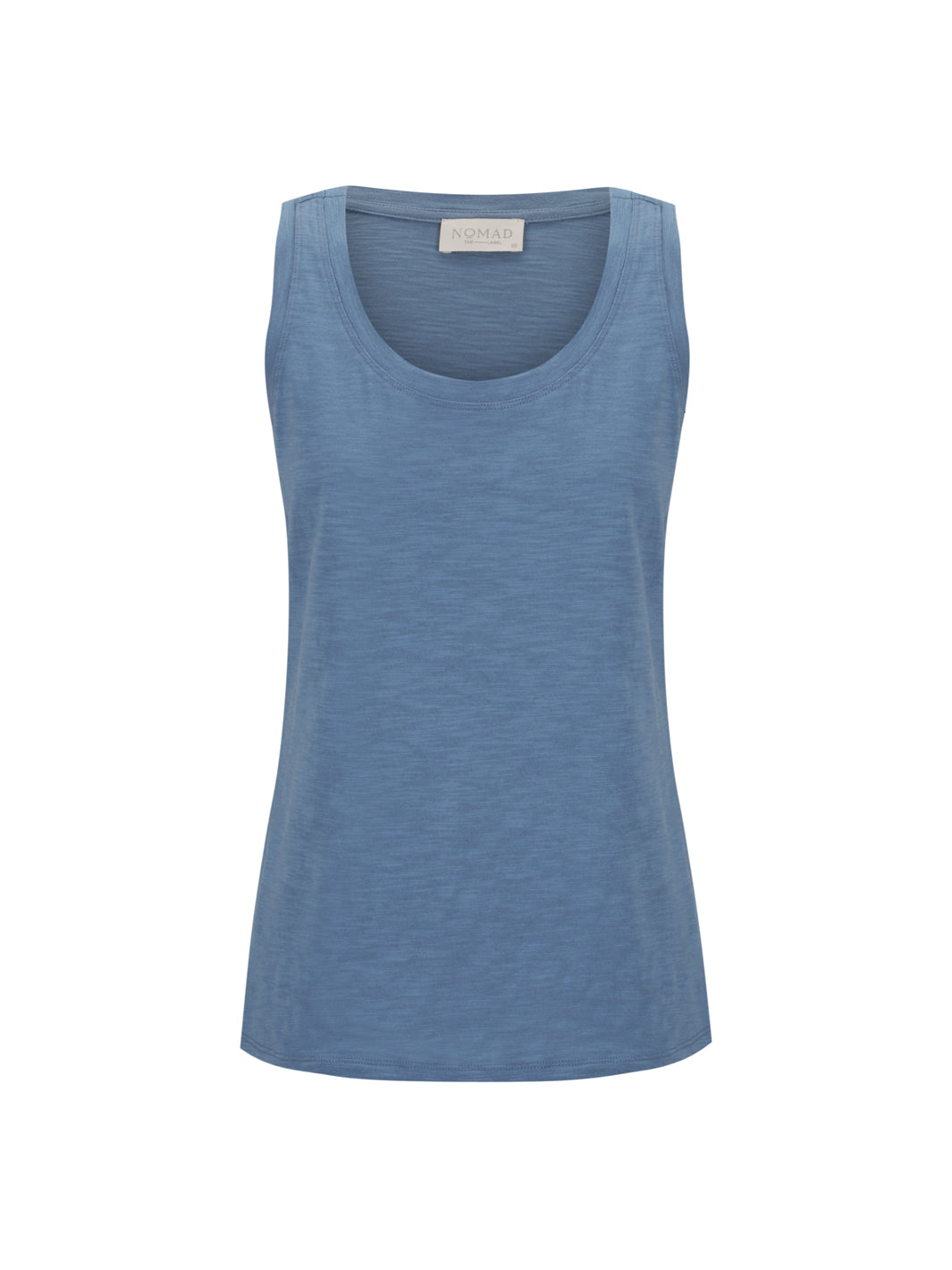 Blue tank top on a white background