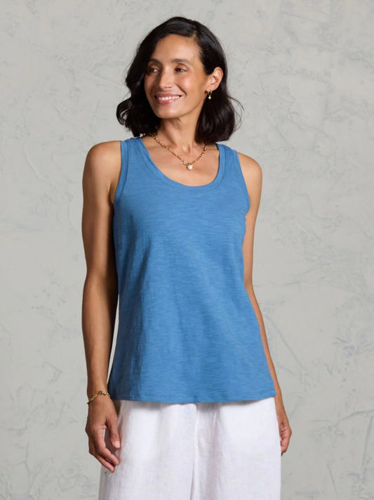 Yarra Cotton Tank Top Aegean Blue