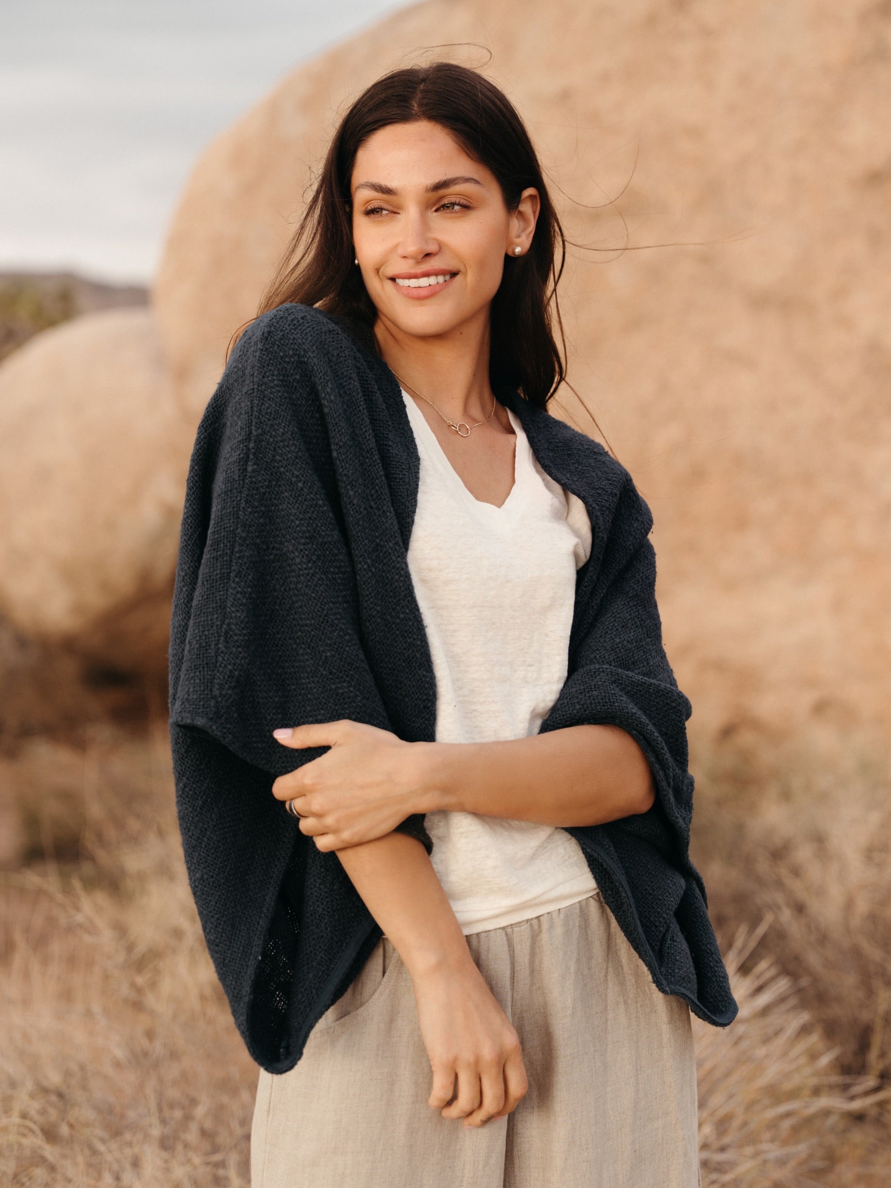 Bloom Cotton Shrug Charcoal