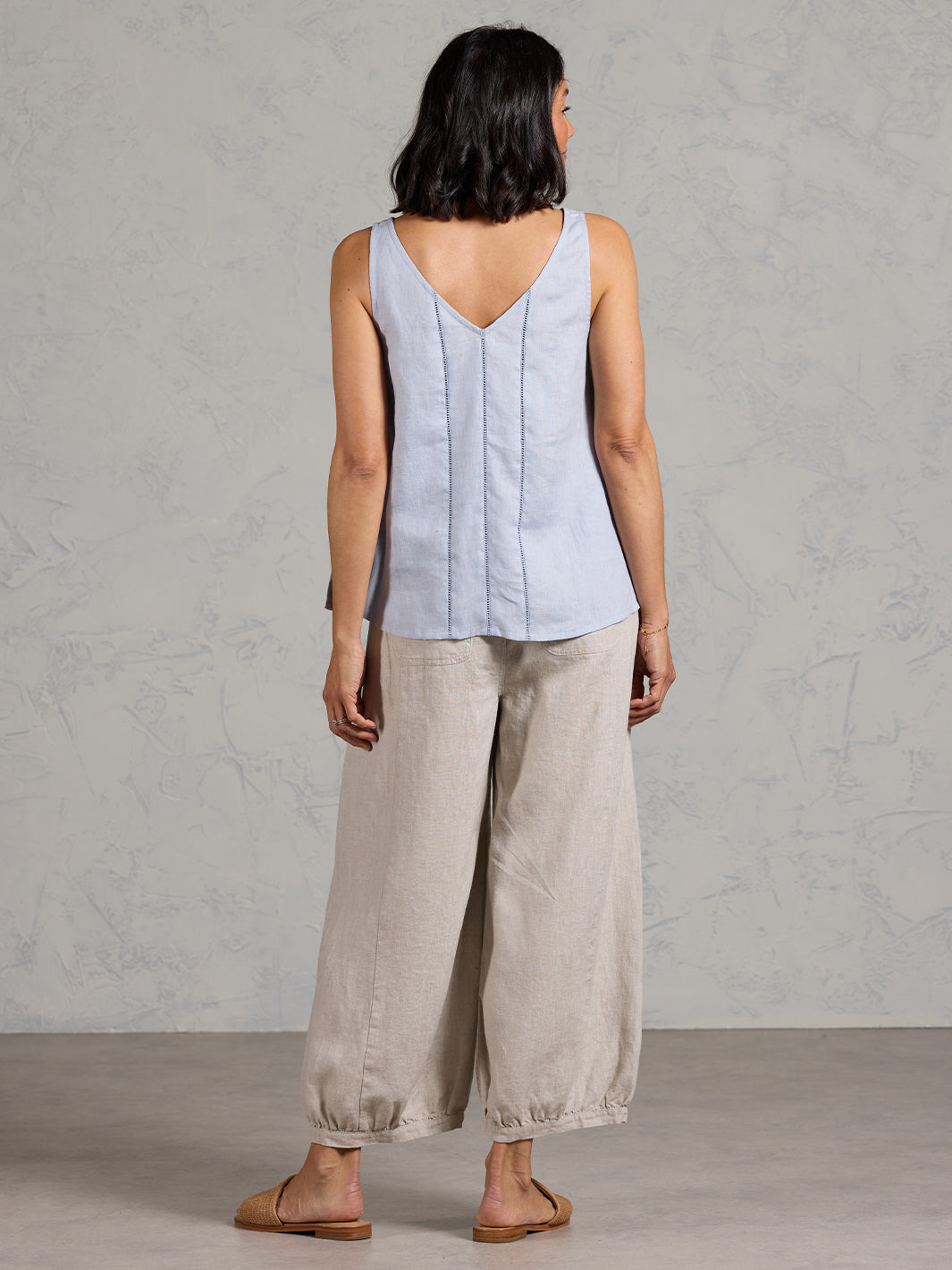 Giana French Linen Top Slate Blue
