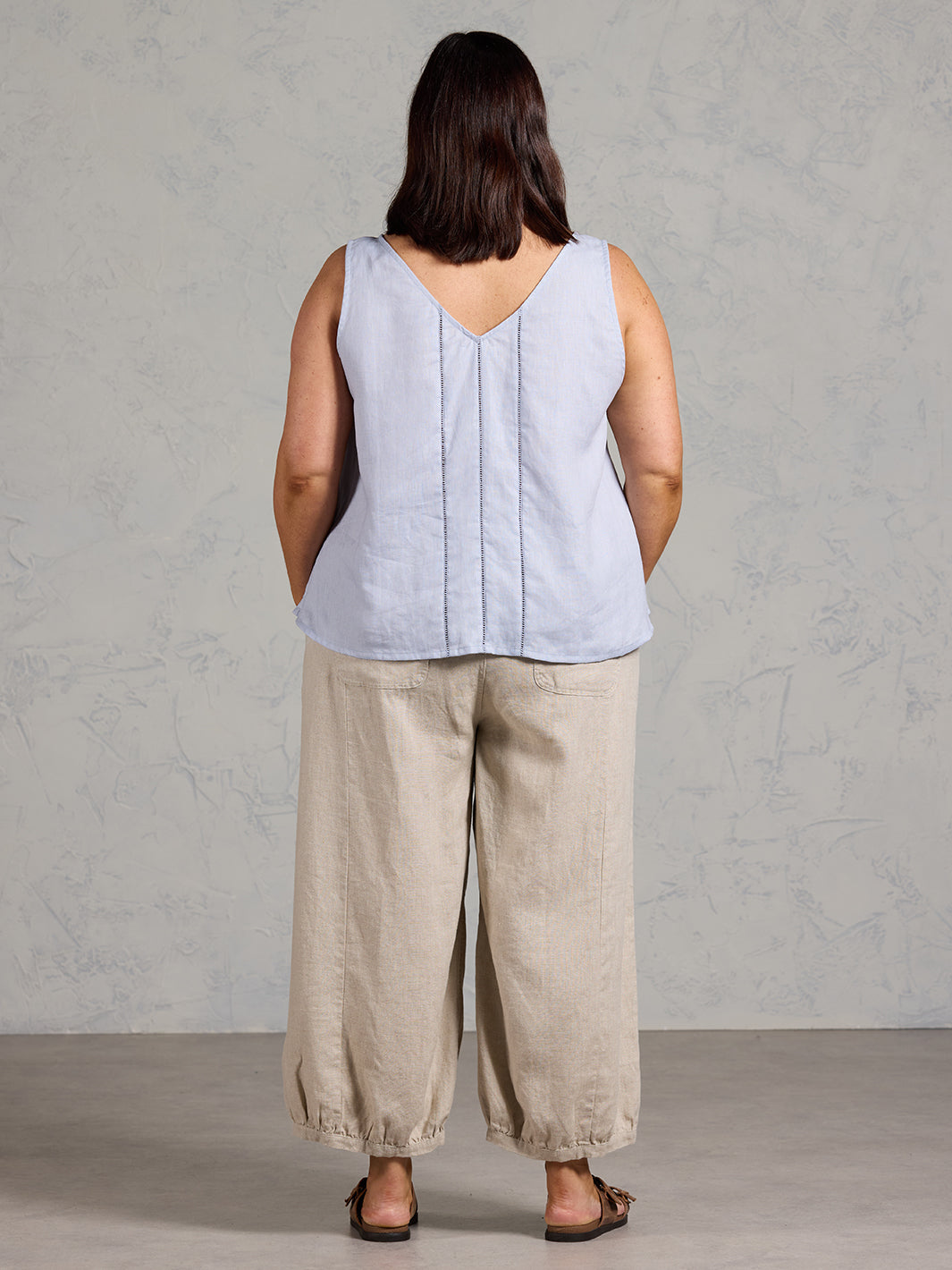 Giana French Linen Top Slate Blue