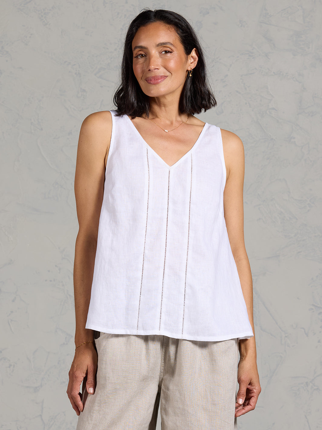 Giana French Linen Top White