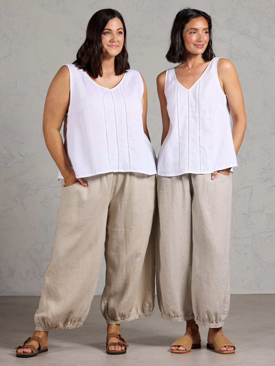 Giana French Linen Top White