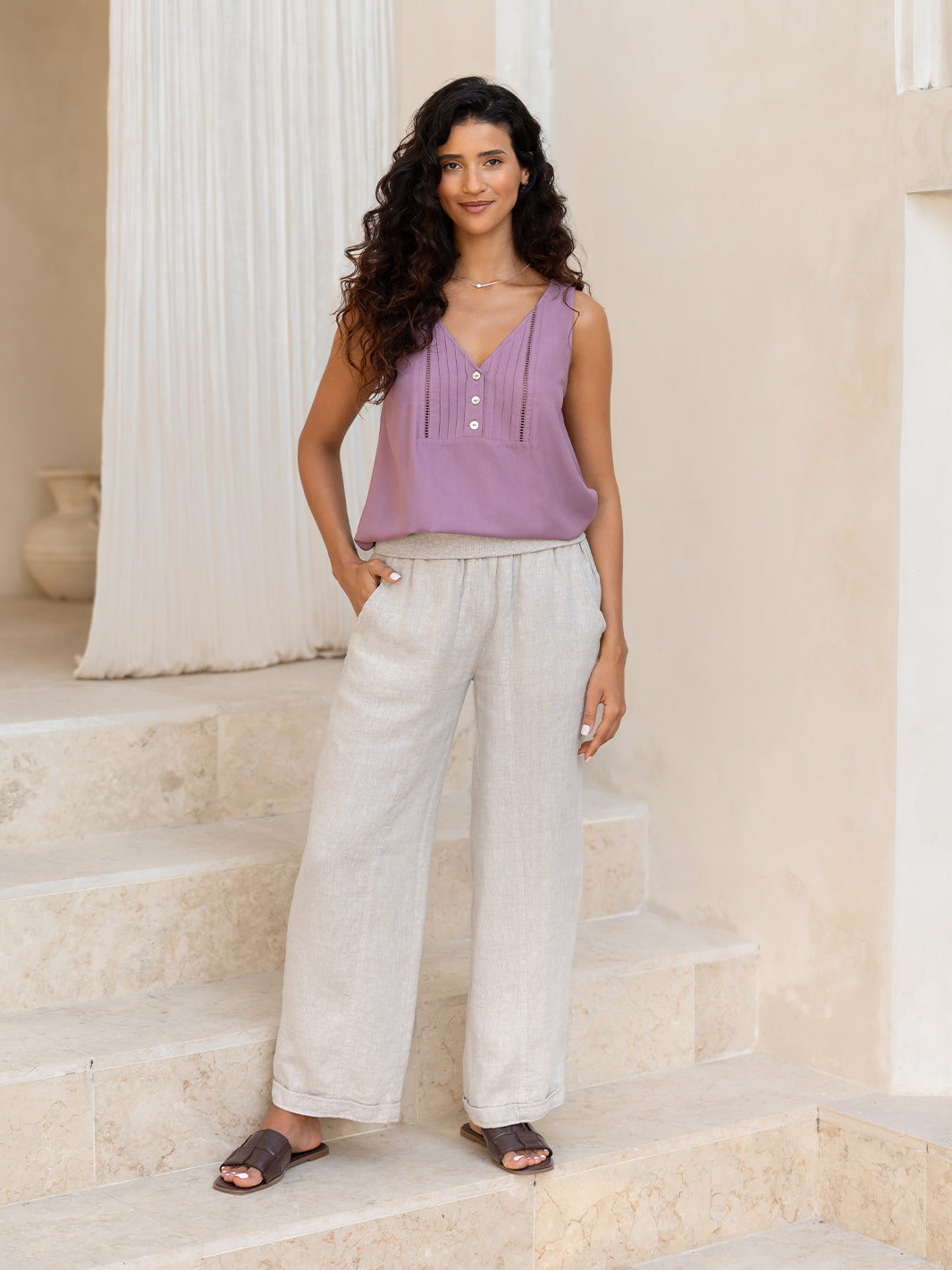 Goa French Linen Trousers Ash