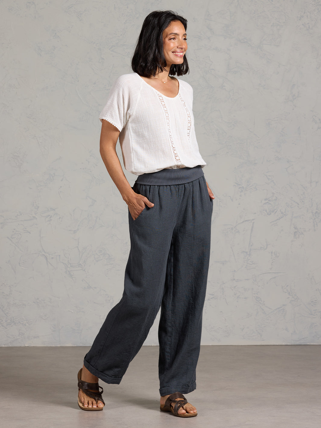 Goa French Linen Trousers Charcoal