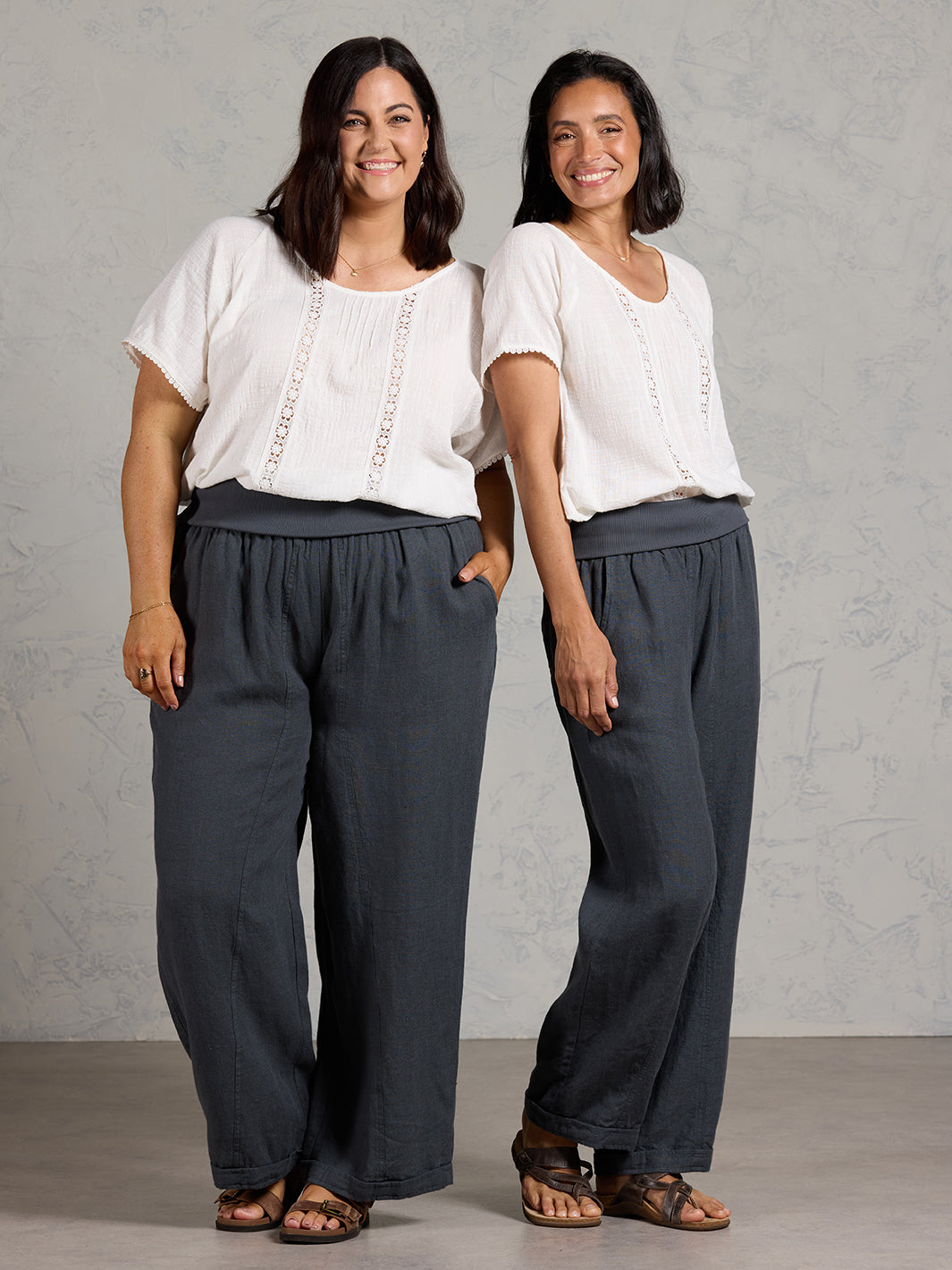 Goa French Linen Trousers Charcoal