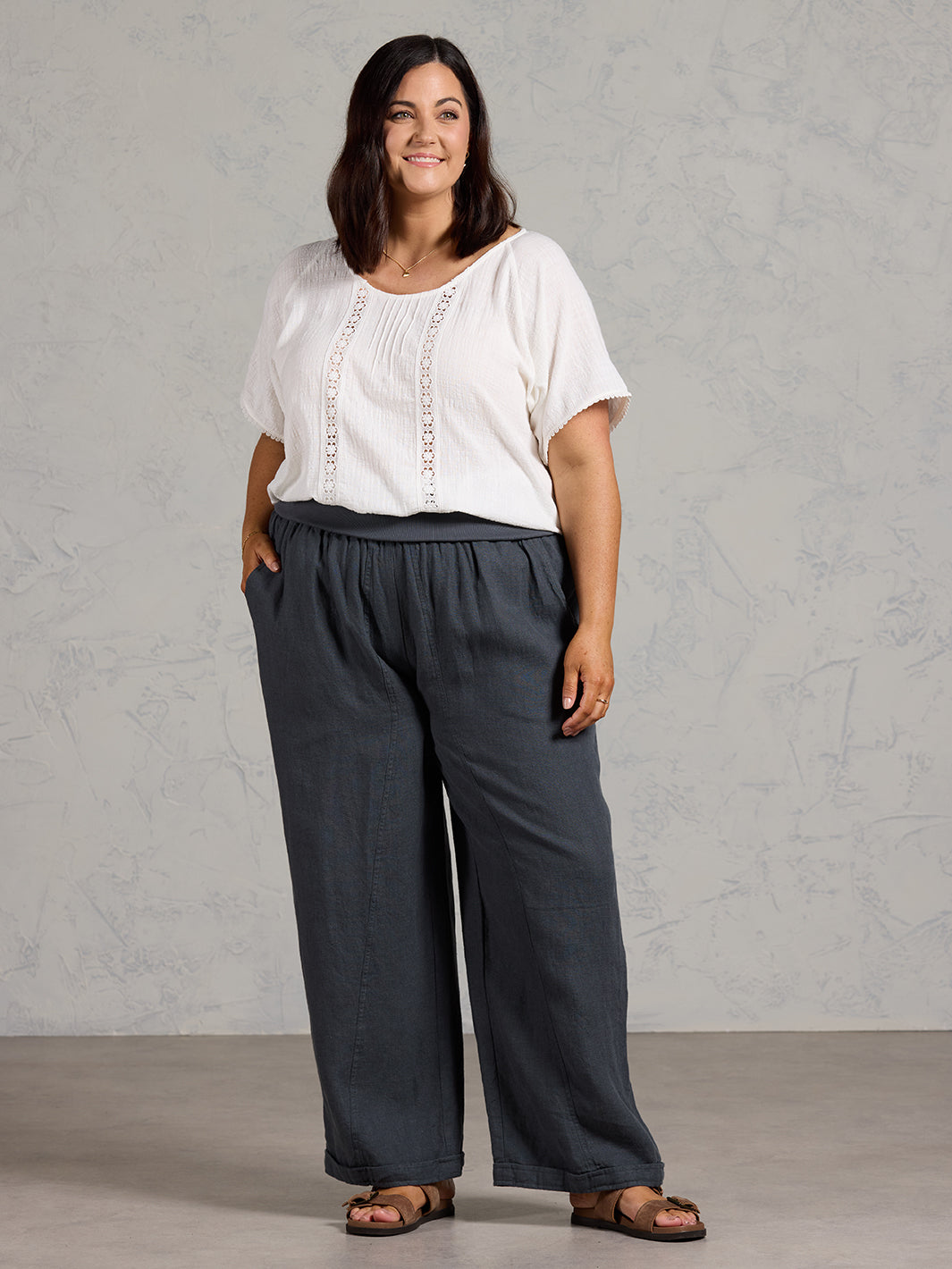 Goa French Linen Trousers Charcoal