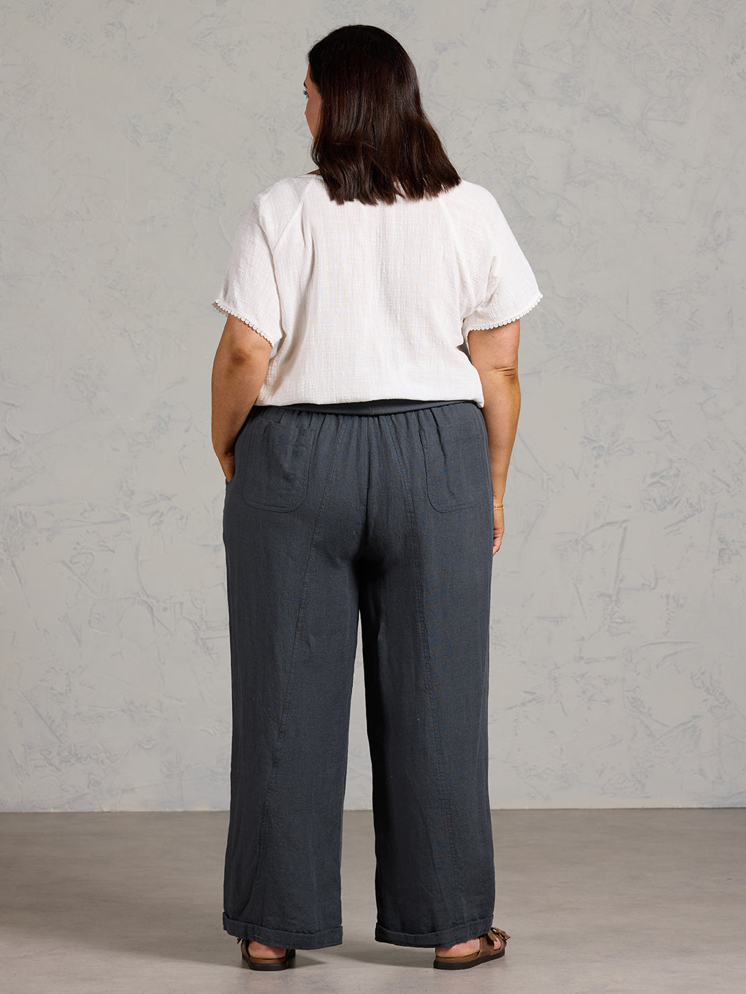 Goa French Linen Trousers Charcoal