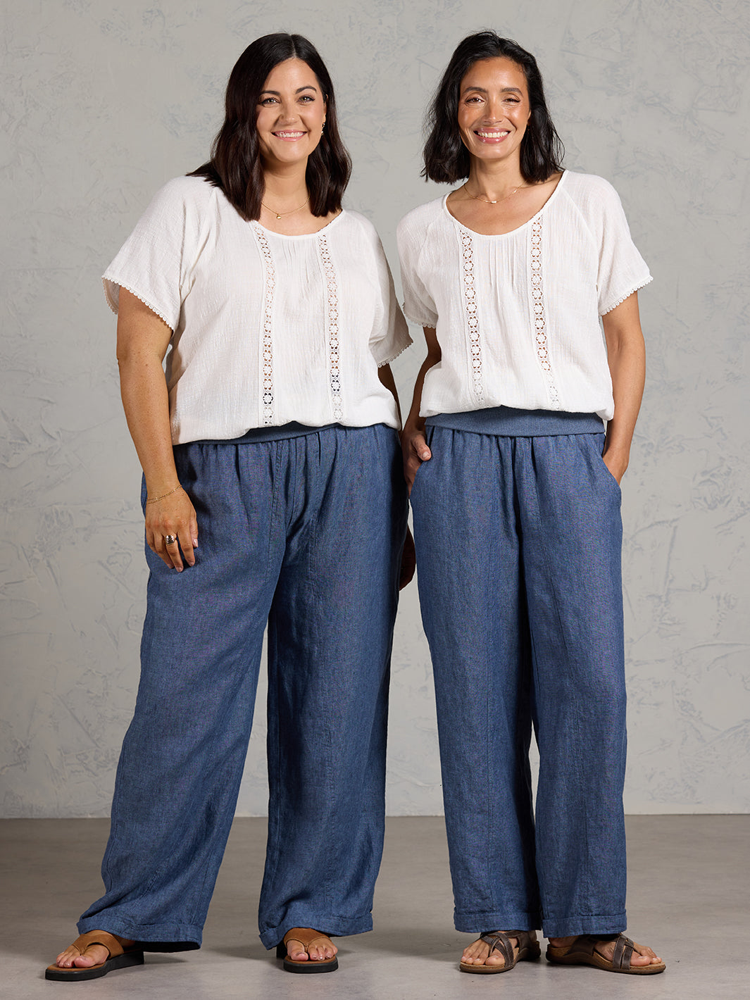 Goa French Linen Trousers Pacific Blue