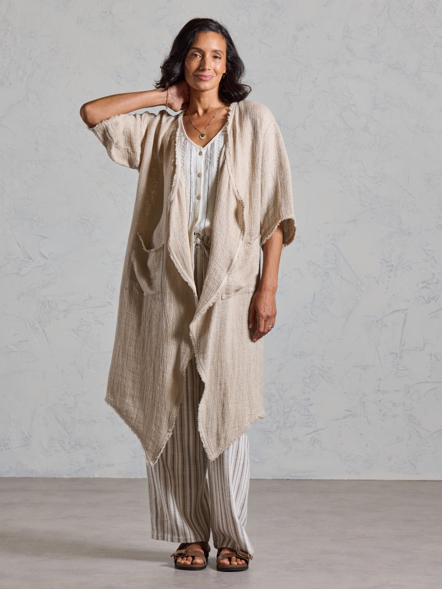 Laguna French Linen Kimono Natural