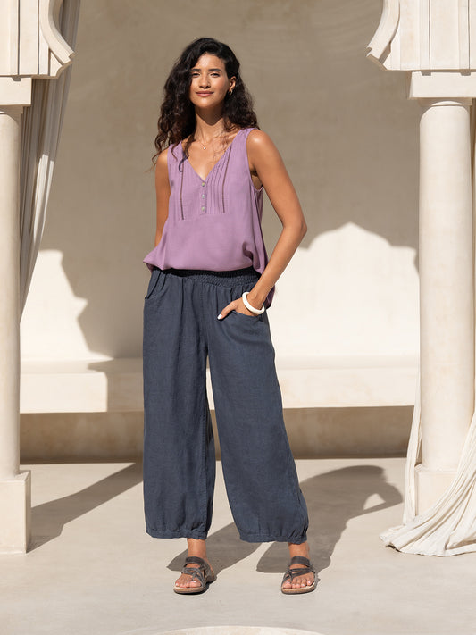 Sadhu French Linen Trousers Charcoal