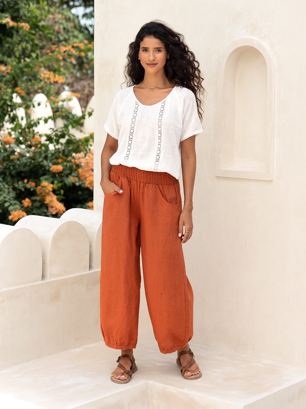Sadhu French Linen Trousers Rust