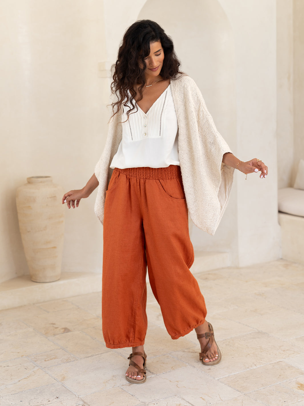 Sadhu French Linen Trousers Rust