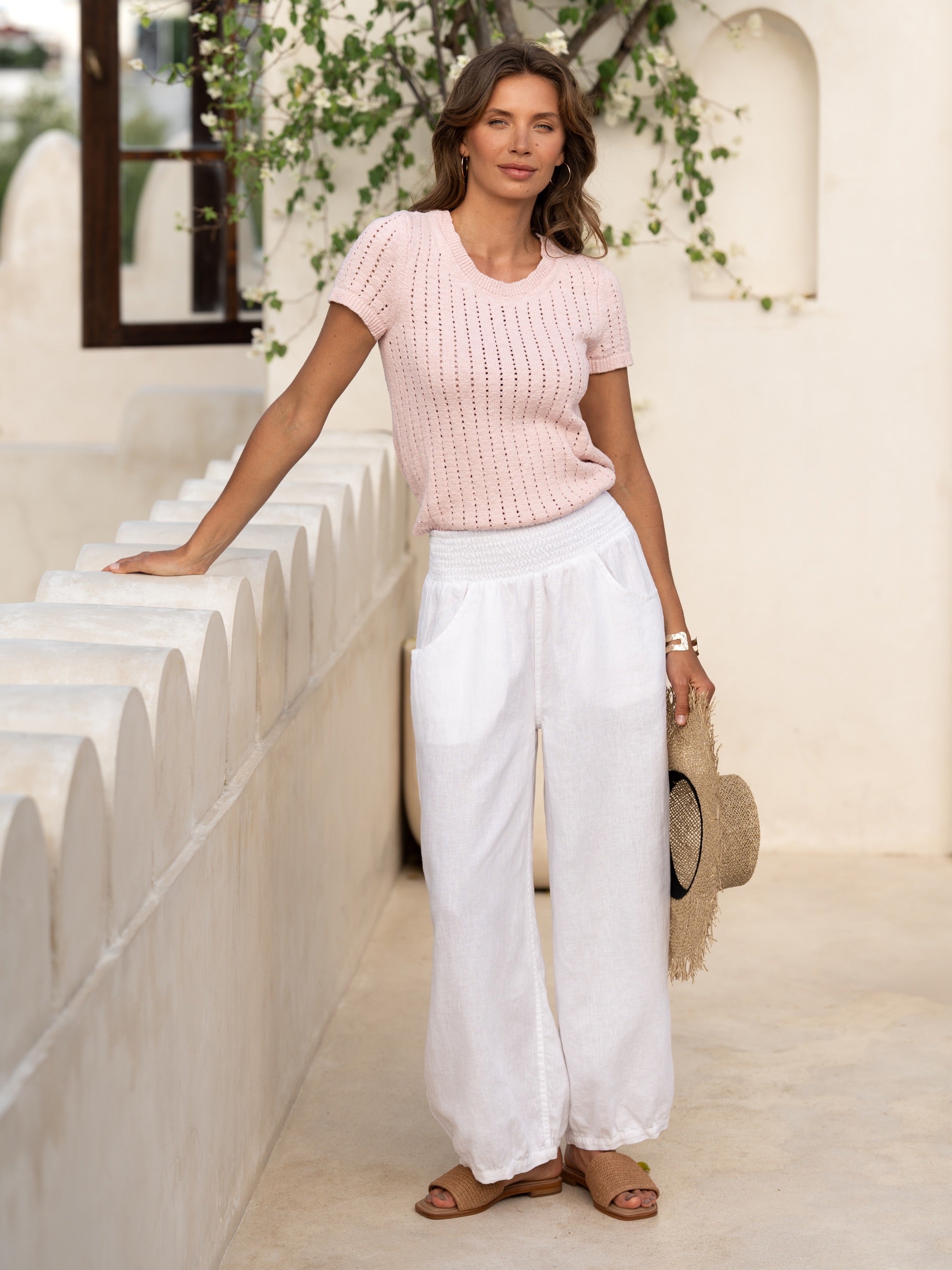 Sadhu French Linen Trousers White