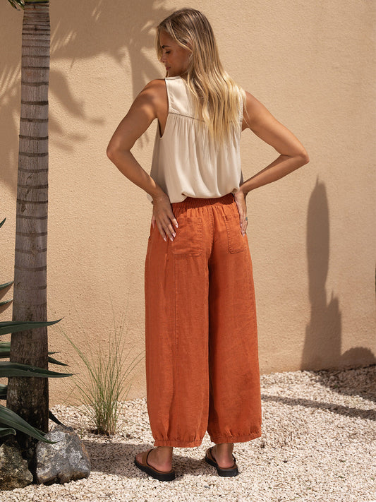 Sadhu French Linen Trousers Rust
