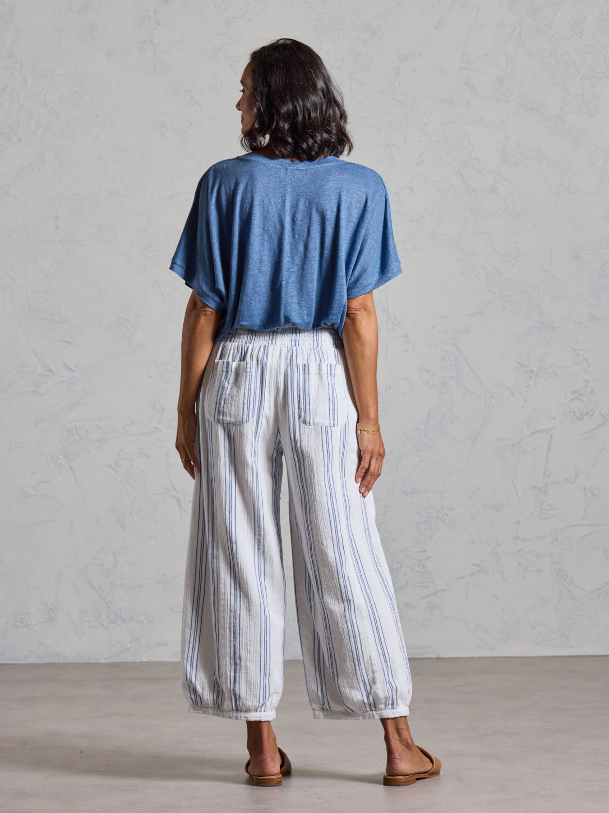 Sadhu Cotton Trousers Azure Stripe