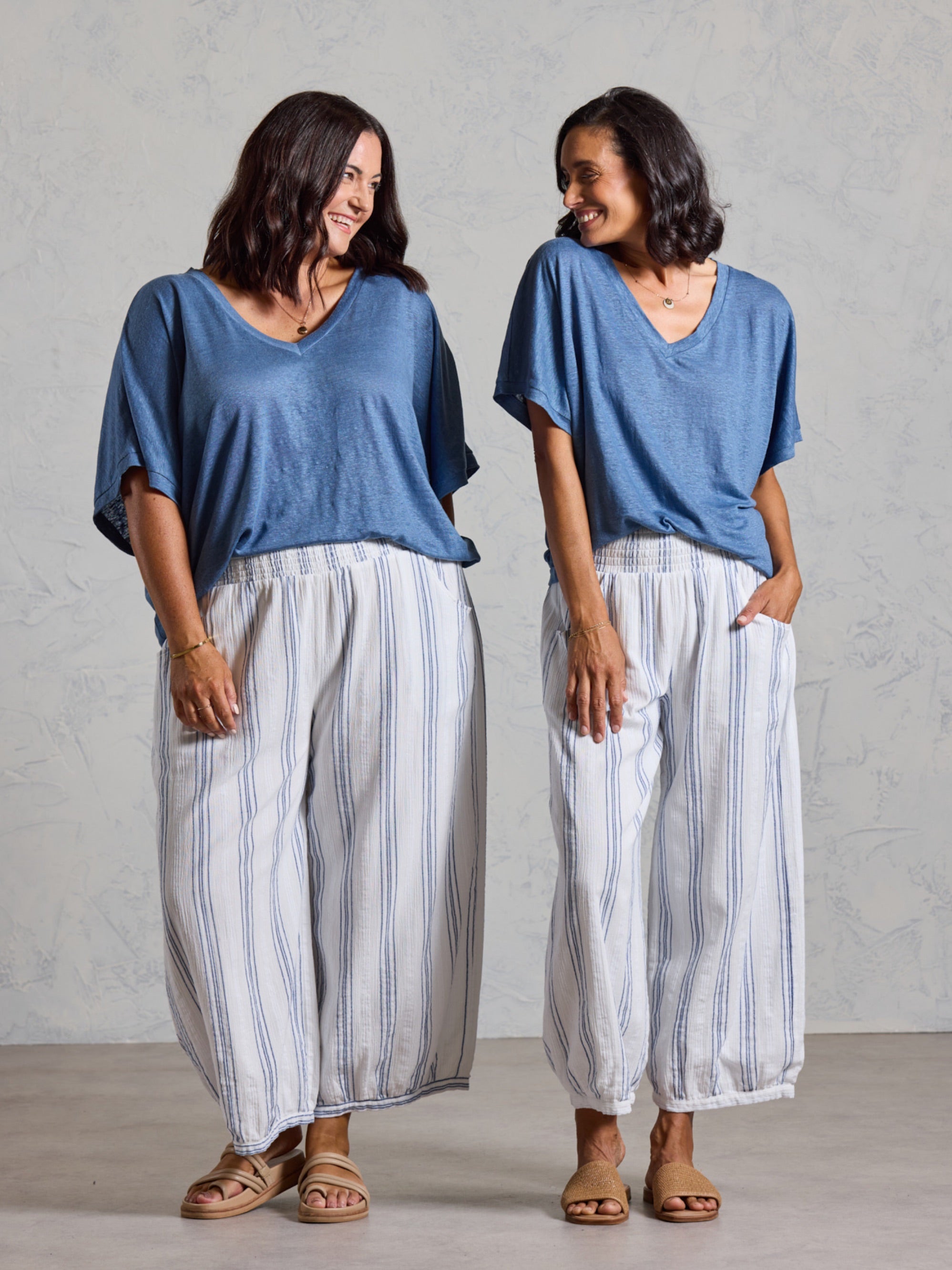 Sadhu Cotton Trousers Azure Stripe